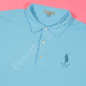 Peter Millar Polo Shirt Mens 2XL Blue Highland Golf Country Club Summer Comfort